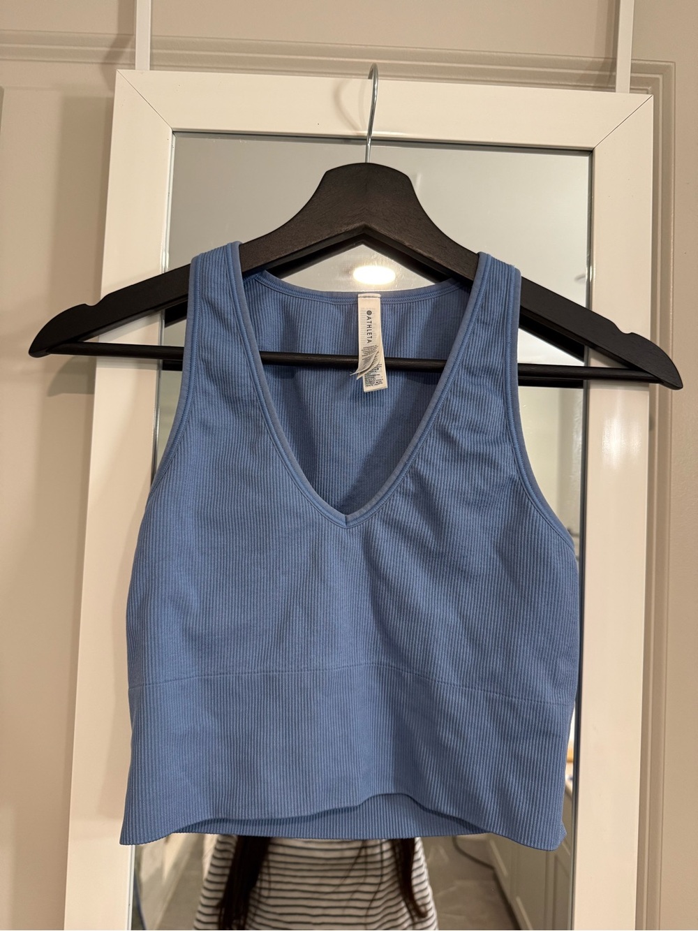 Athleta Aurora Seamless Crop Rib Tank | Blue | S | Small